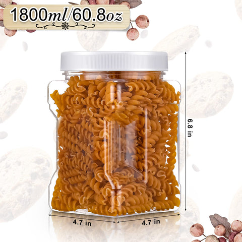 Eaasty frascos plásticos transparentes de medio galón con tapas para almacenar alimentos.
