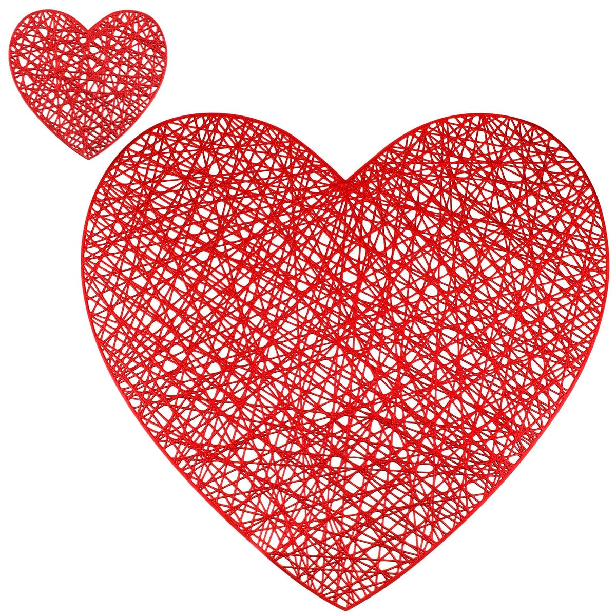 Eaasty mantel individual con corazón rojo para cenas románticas