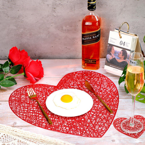 Eaasty posavasos en forma de corazón rojo para proteger la superficie