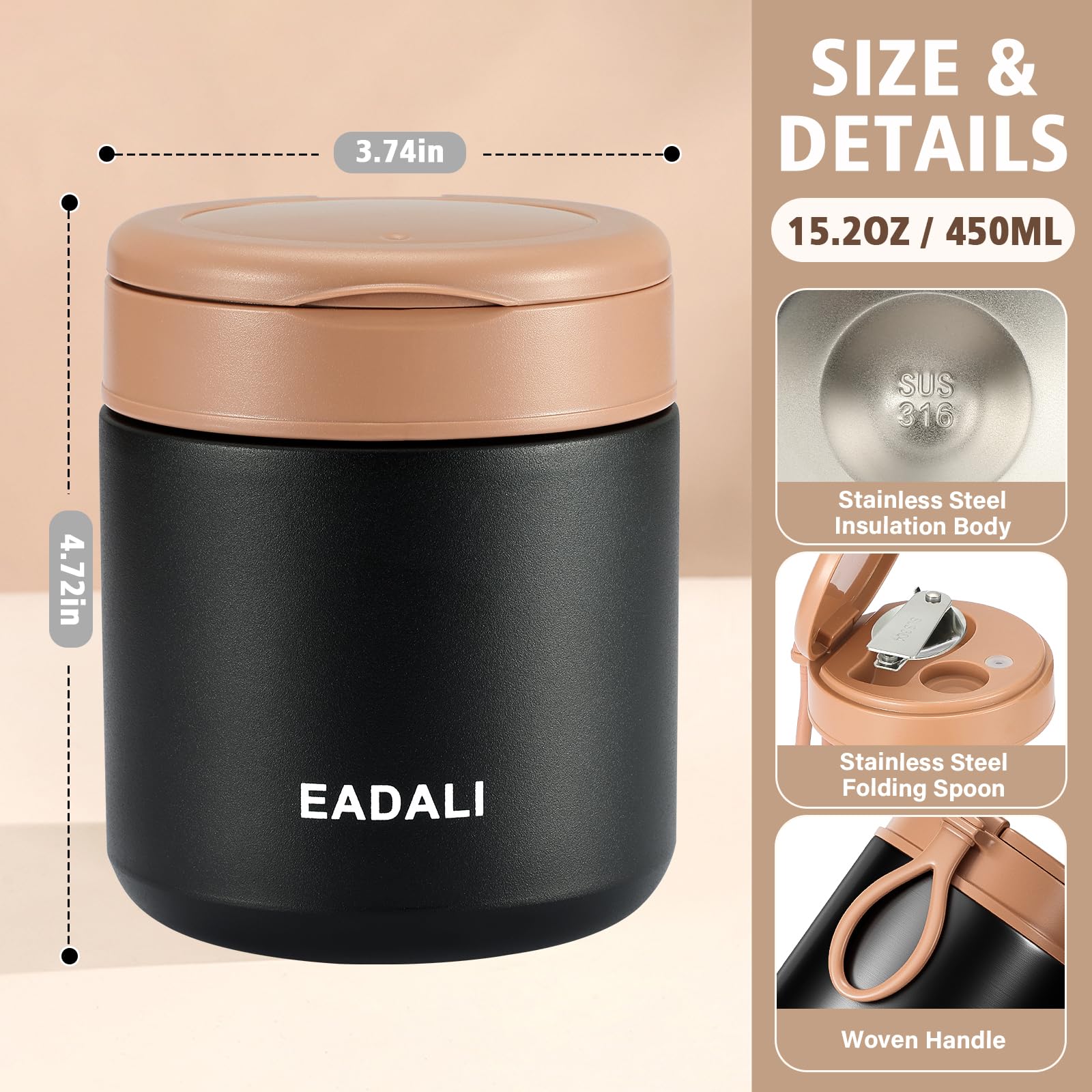 Eadali mango suave mejora el agarre para niños y adultos.