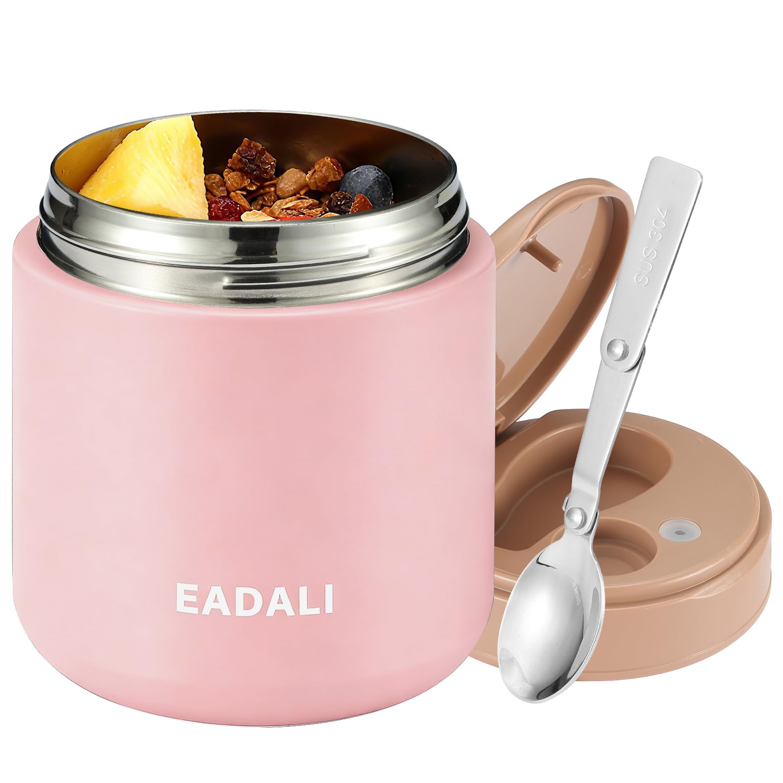 Eadali tarro termo 15.2 oz para comidas, mantiene caliente y frío.
