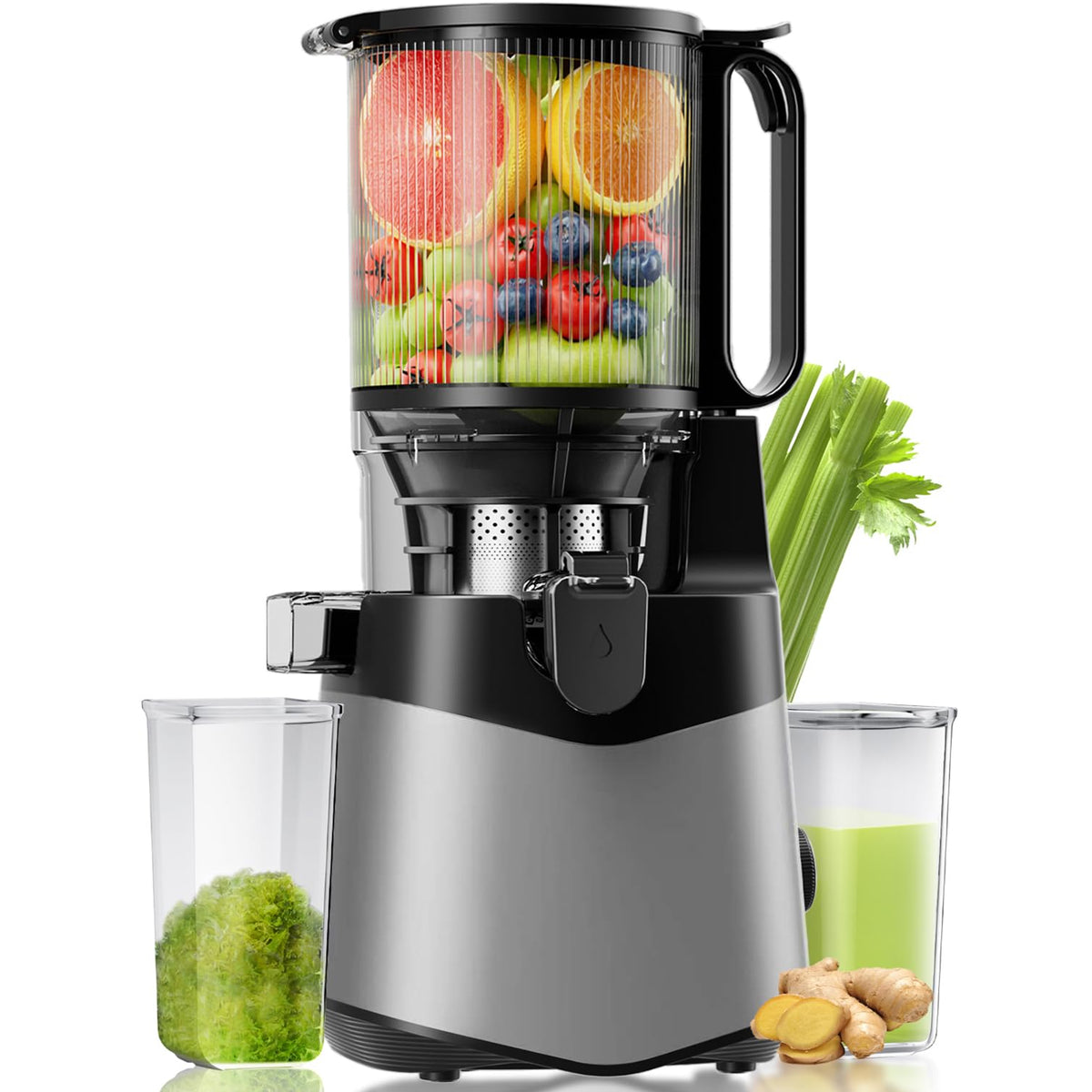 EanOruus prensado en frío, boca de alimentación 5-8 pulgadas para frutas y verduras enteras.