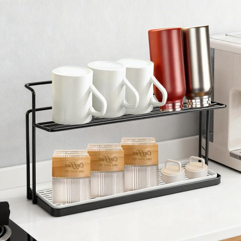 Earssa escurridor para tazas y vasos negro, secado higiénico al instante.