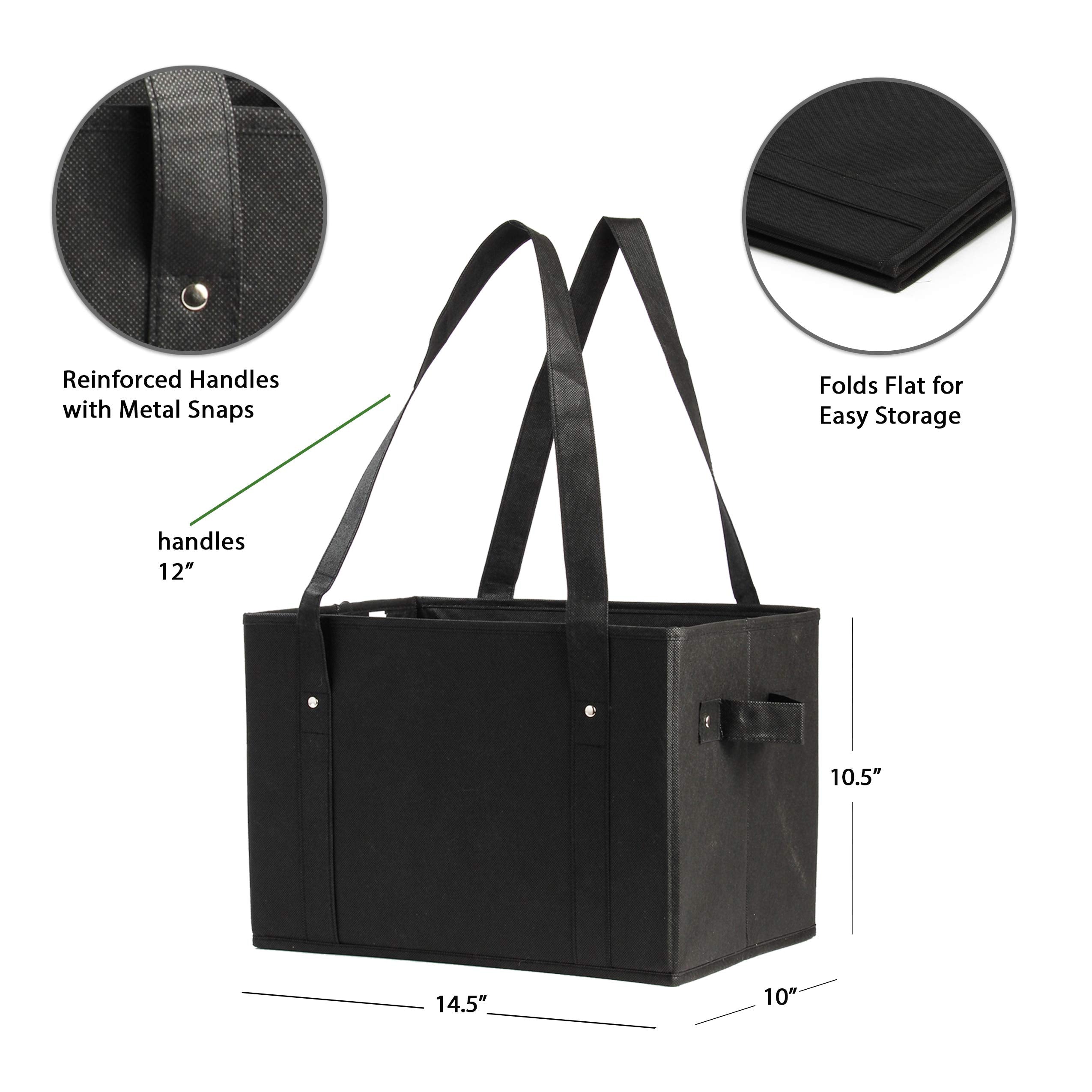 Earthwise caja de compra doblable costado: transporte cómodo con asas robustas.