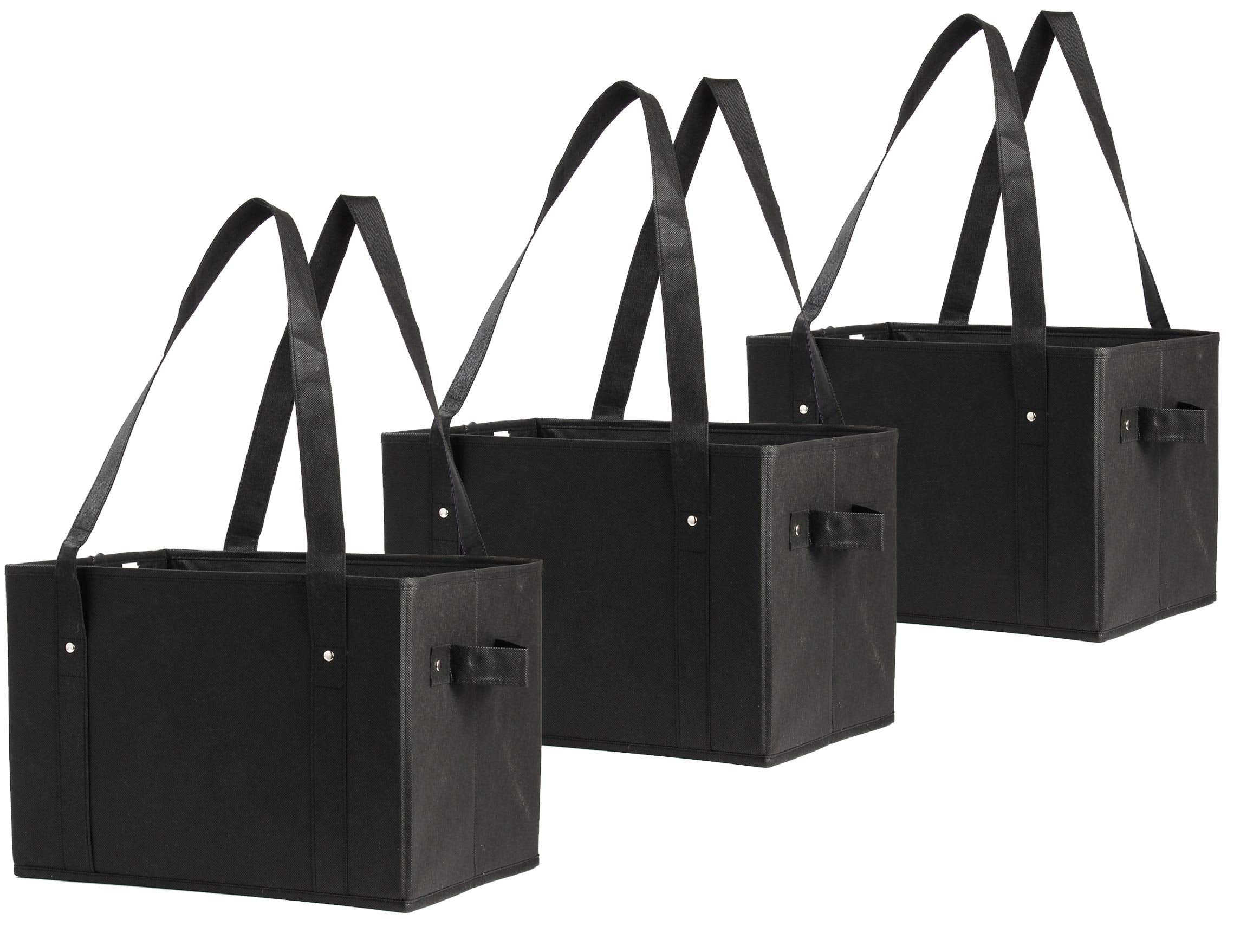 Earthwise caja de compra doblable frente: apertura estable para carga fácil.