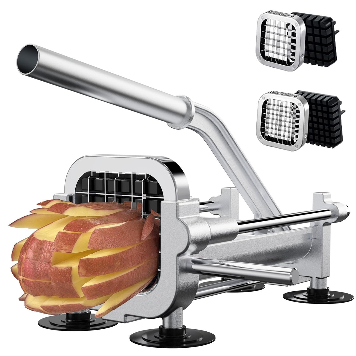 Cortador de Papas Eascandy con sujeción fuerte para superficies estables.