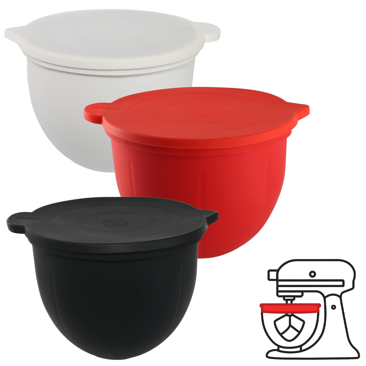 Eascandy forros de silicona para KitchenAid 5qt, ajuste perfecto.