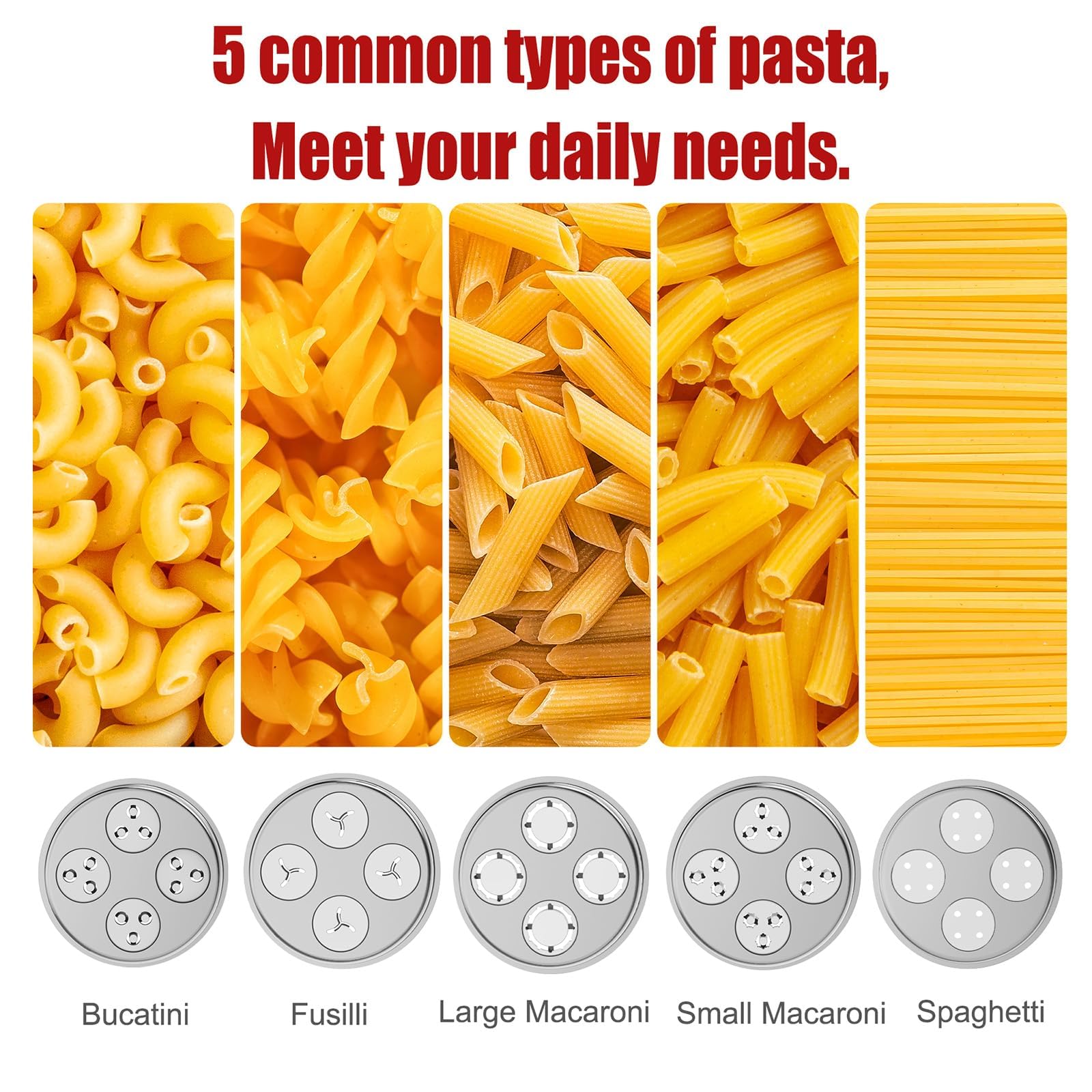 Prensa Eascandy para rigatoni, versatilidad para platos variados