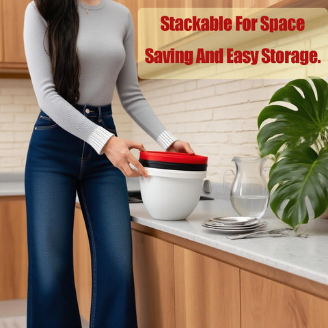 Eascandy set de 3 forros y 3 tapas reutilizables para cocina diaria.