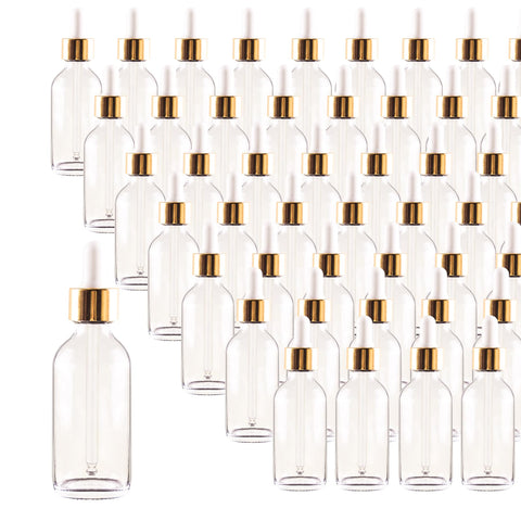 Easeen botellas de vidrio 4 onzas con gotero y tapa dorada, ideal para aceites esenciales
