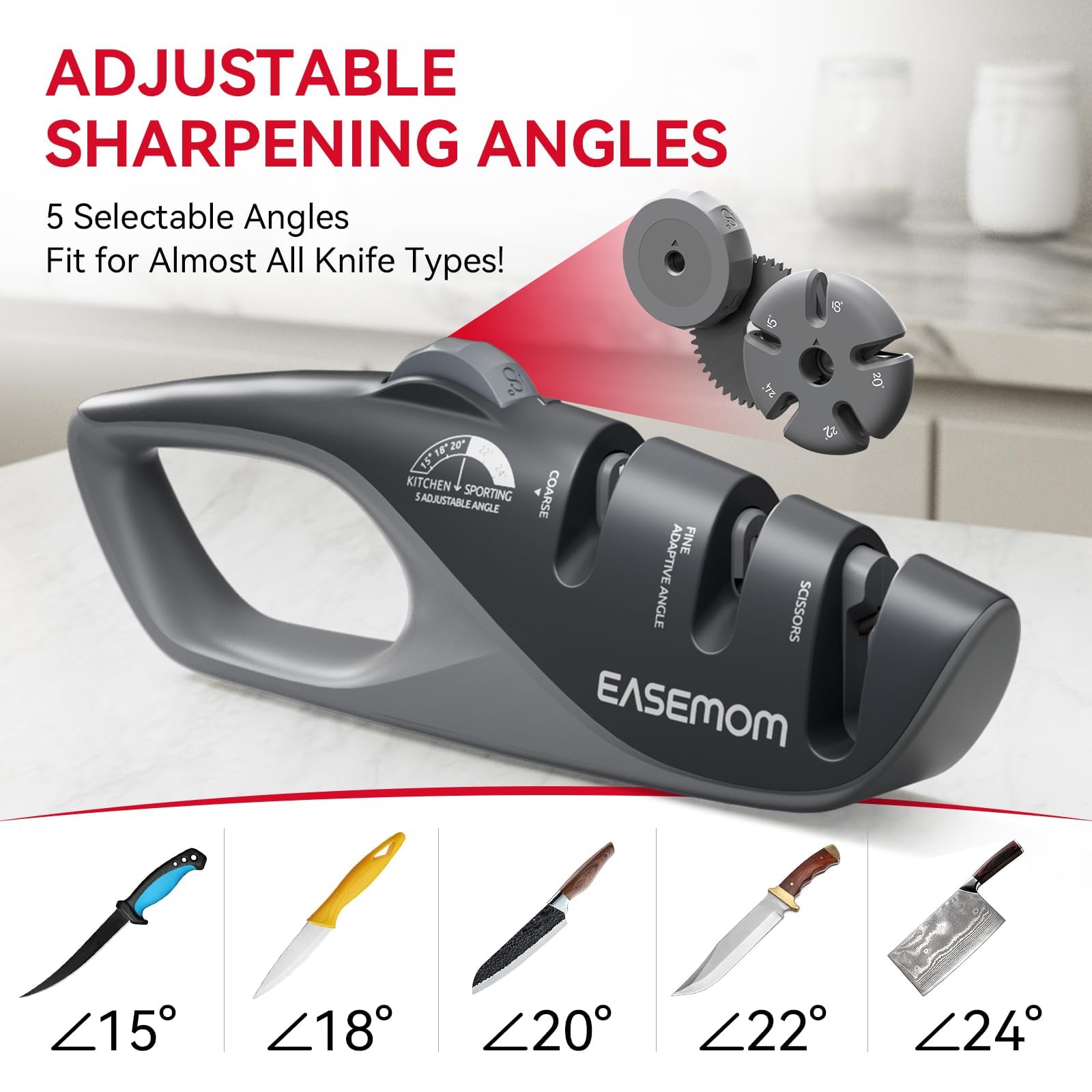 EASEMOM afilador profesional con durabilidad para cuchillos de cocina