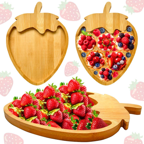 Tabla de fresa de madera Easma para servir frutos en la mesa
