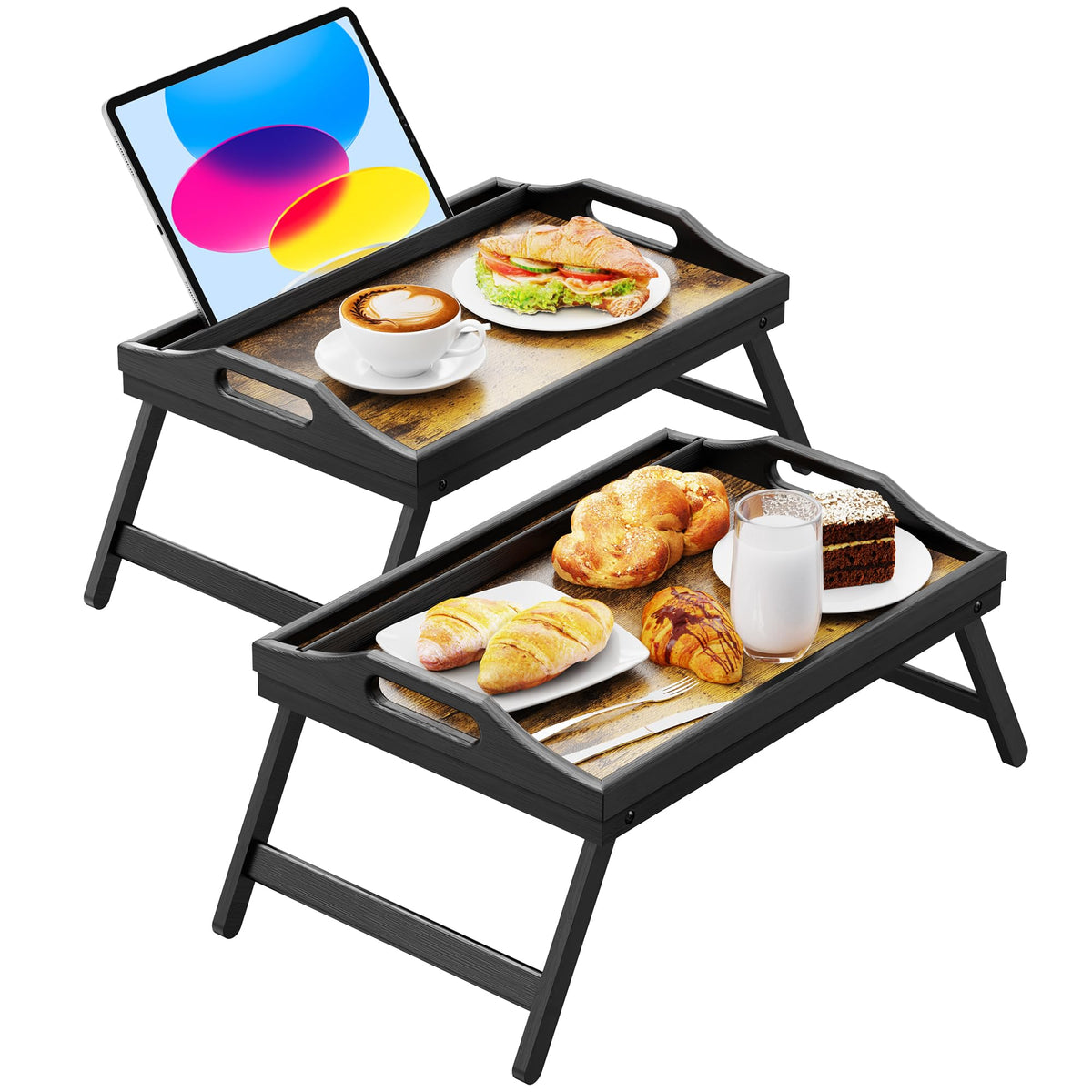 Bandejas Easoger de dos unidades para desayuno en cama, ideales para comer en casa.