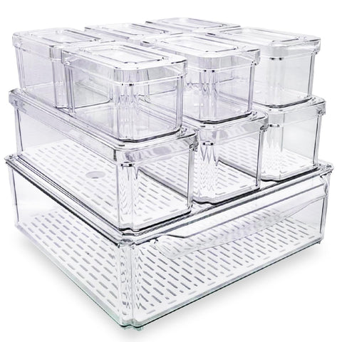 EASPACE organizador frigorifico grande con tapa para fácil visualización de alimentos