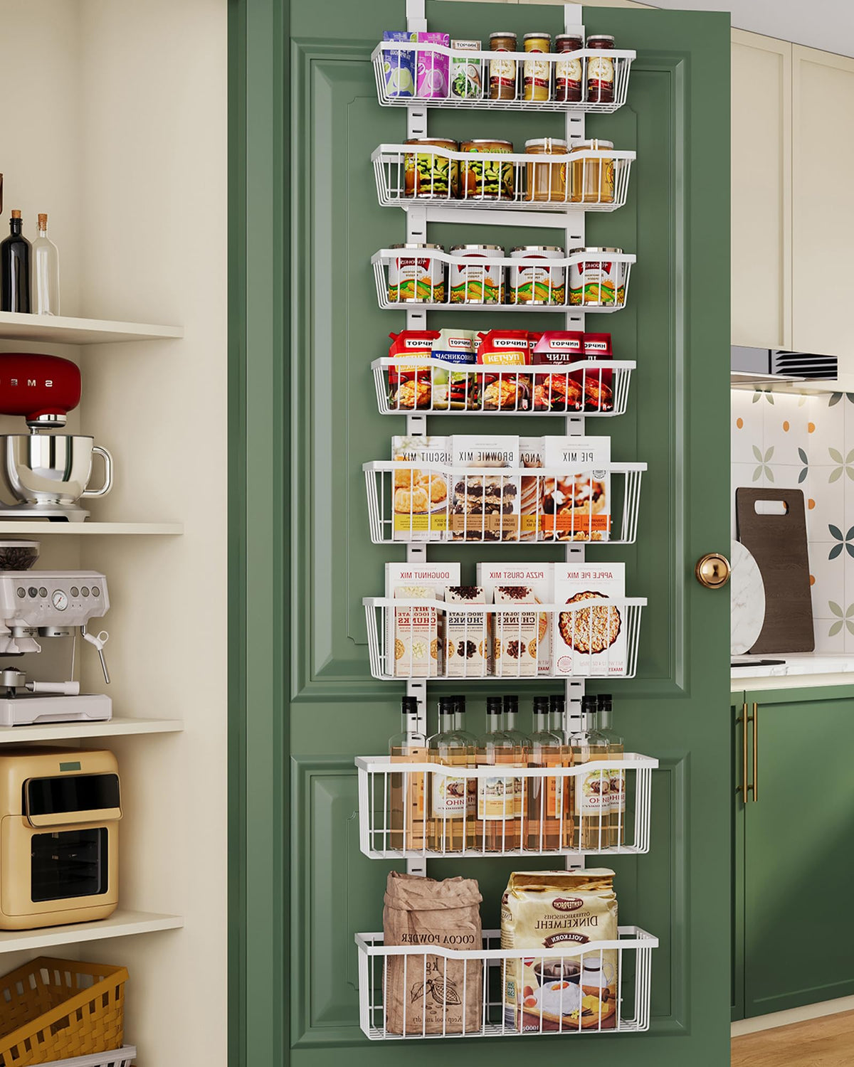 Organizador Eastherry de puerta con 8 estantes para especias y frascos.