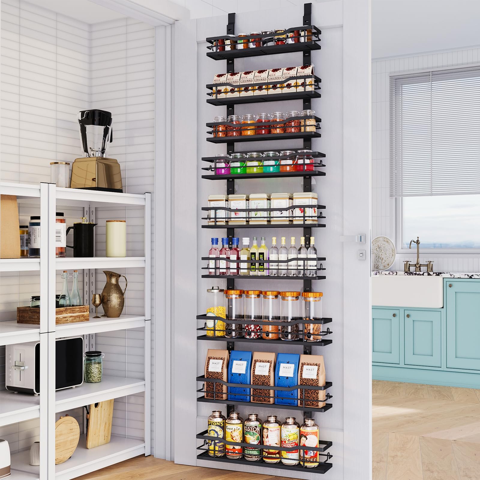 Eastherry organizador-puerta 9-niveles para optimizar espacio en la cocina.