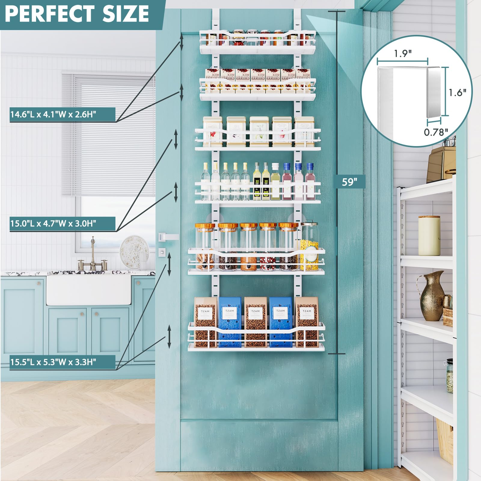 Eastherry organizador puerta con cestas ajustables para ordenar.