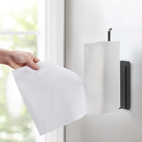 EastTowest porta-papel magnético negro en cocina, evita desorden.