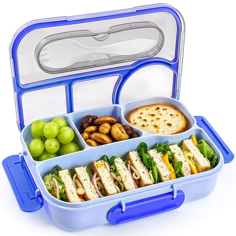 EASYFUN Bento Box adulto con 4 compartimentos para mantener separadas las comidas