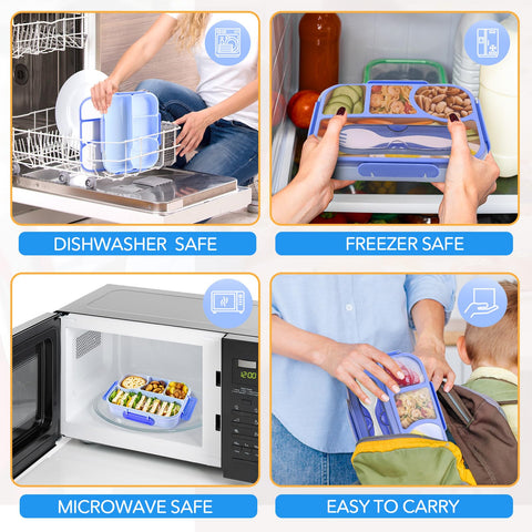 EASYFUN Bento Box apta para microondas y lavavajillas para limpieza rápida