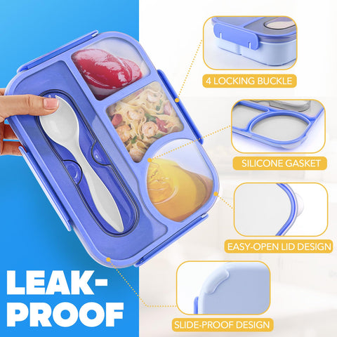 EASYFUN Bento Box con sello de silicona y cierres para evitar derrames