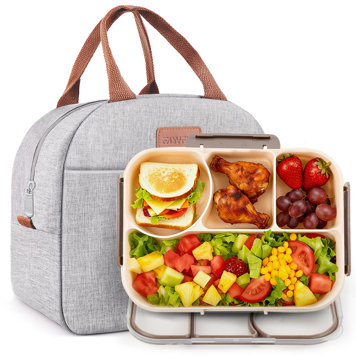 EASYFUN Bento: caja de 4 compartimentos para comidas variadas que puedas llevar al trabajo.
