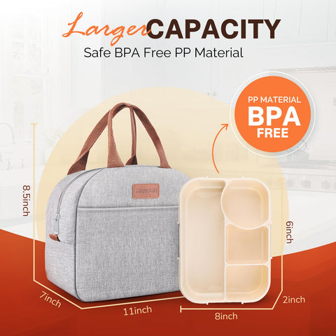 EASYFUN bolsa de almuerzo aislada para mantener la comida fría o caliente durante el día.
