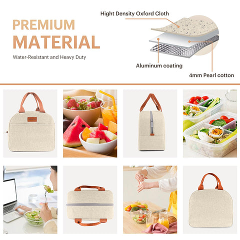 EASYFUN bolsa de almuerzo aislada de doble capa mantiene comida por horas