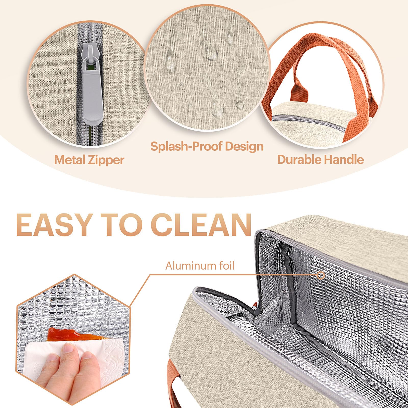 EASYFUN bolsa de almuerzo exterior impermeable de Oxford para exterior