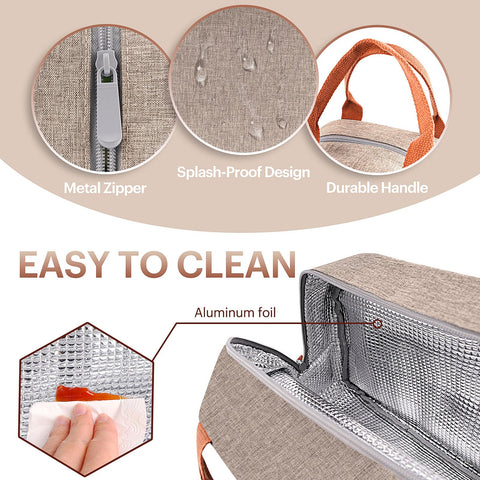 EASYFUN bolsa de almuerzo con revestimiento de aluminio fácil de limpiar y sin olores