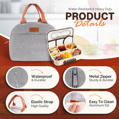 Interior del EASYFUN Bento con 4 compartimentos, ideal para porciones separadas y rápidas.