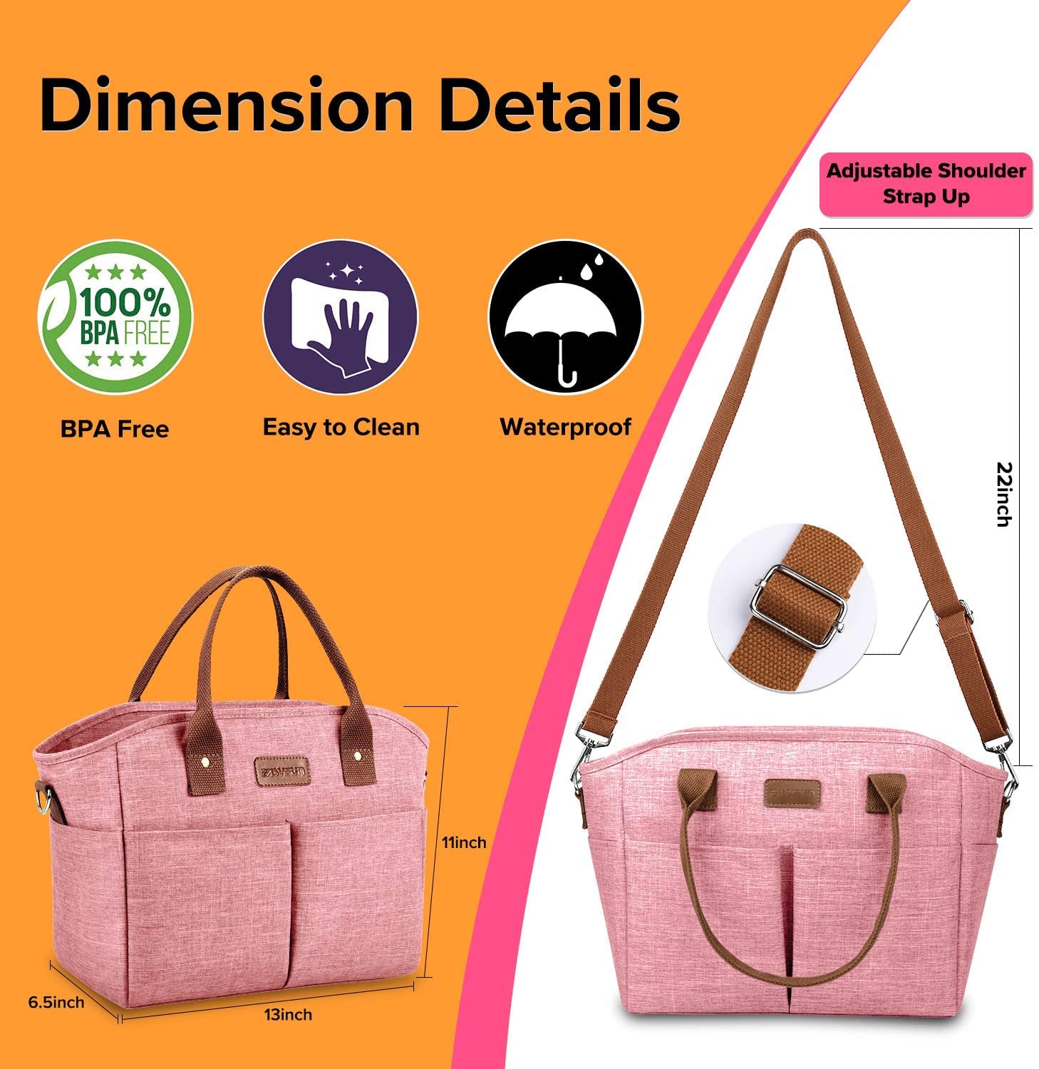 EASYFUN bolsa insulada con tres capas mantiene la comida fresca durante el día.
