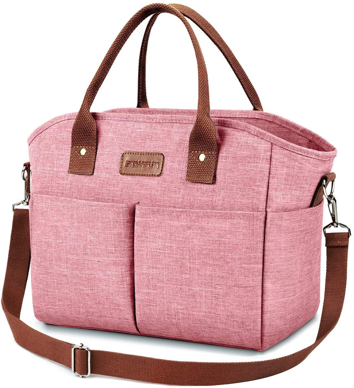 EASYFUN bolsa de almuerzo rosa oscuro con correa ajustable, ideal para el día a día.