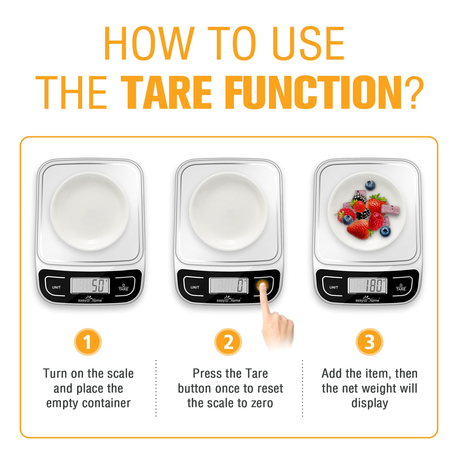 Balanza Easy@Home con capacidad de 5 kg para recetas y porciones