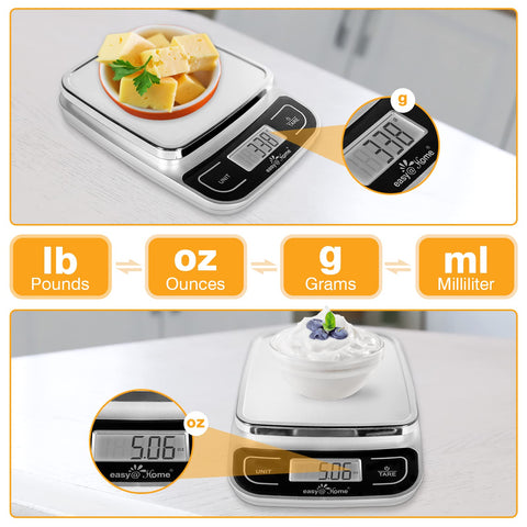 Conversión de unidades en Easy@Home entre gramos, mililitros y kilogramos