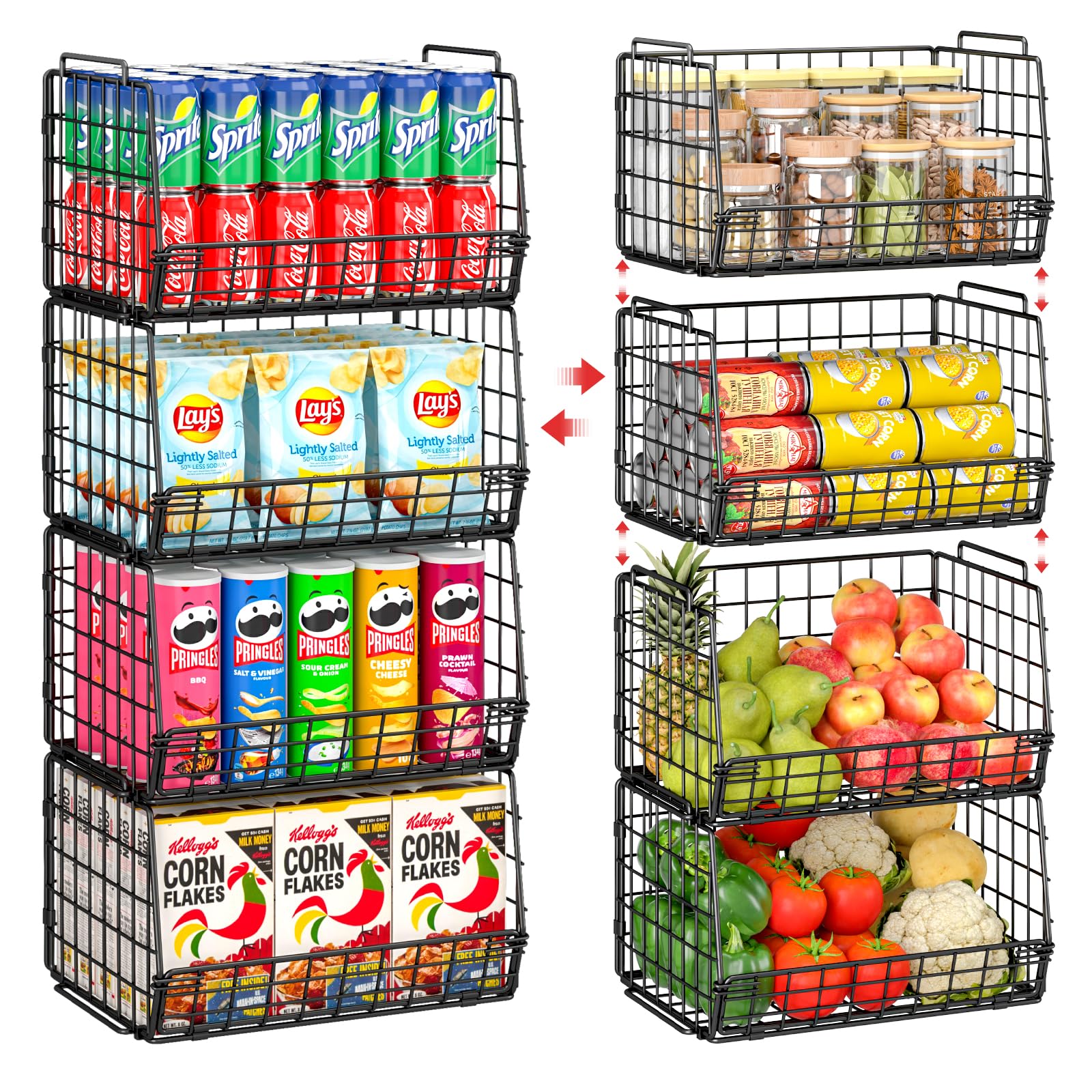 easykitch bandejas para despensa apilables, optimizan espacio y acceso rápido
