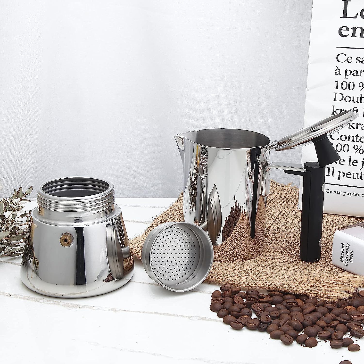 Easyworkz Pedro cafetera moka, capacidad para 6 tazas de espresso.