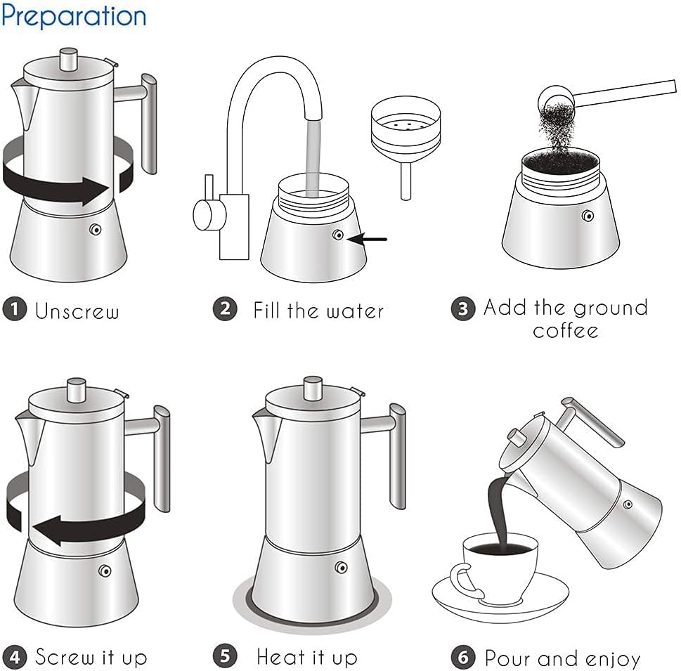 Easyworkz Pedro cafetera moka apta para inducción y otros fuegos.