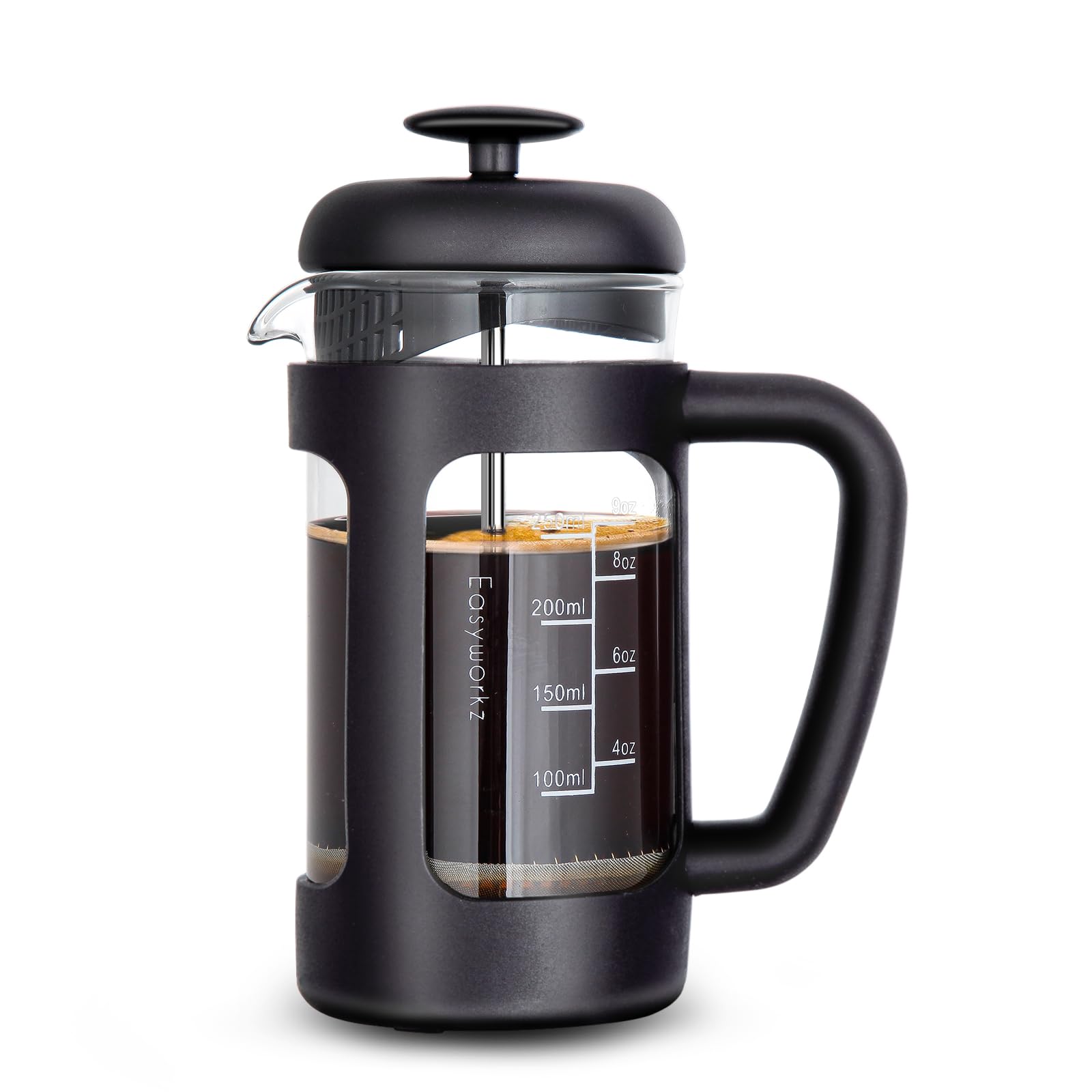 Prensa Easyworkz de 12 oz con vidrio borosilicato para café o té caliente.