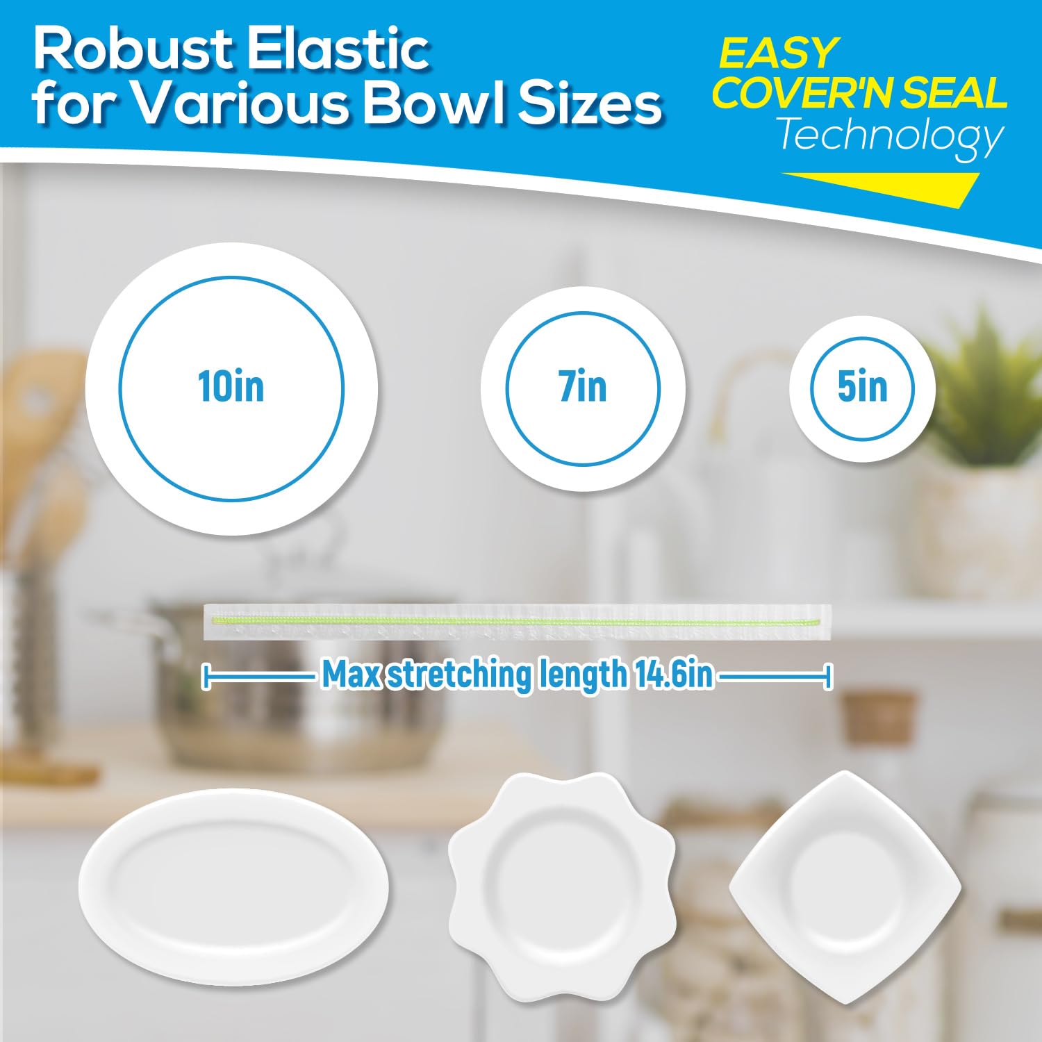 Tapa de plástico sin BPA EASYYOURHOME protege contra polvo y olores.
