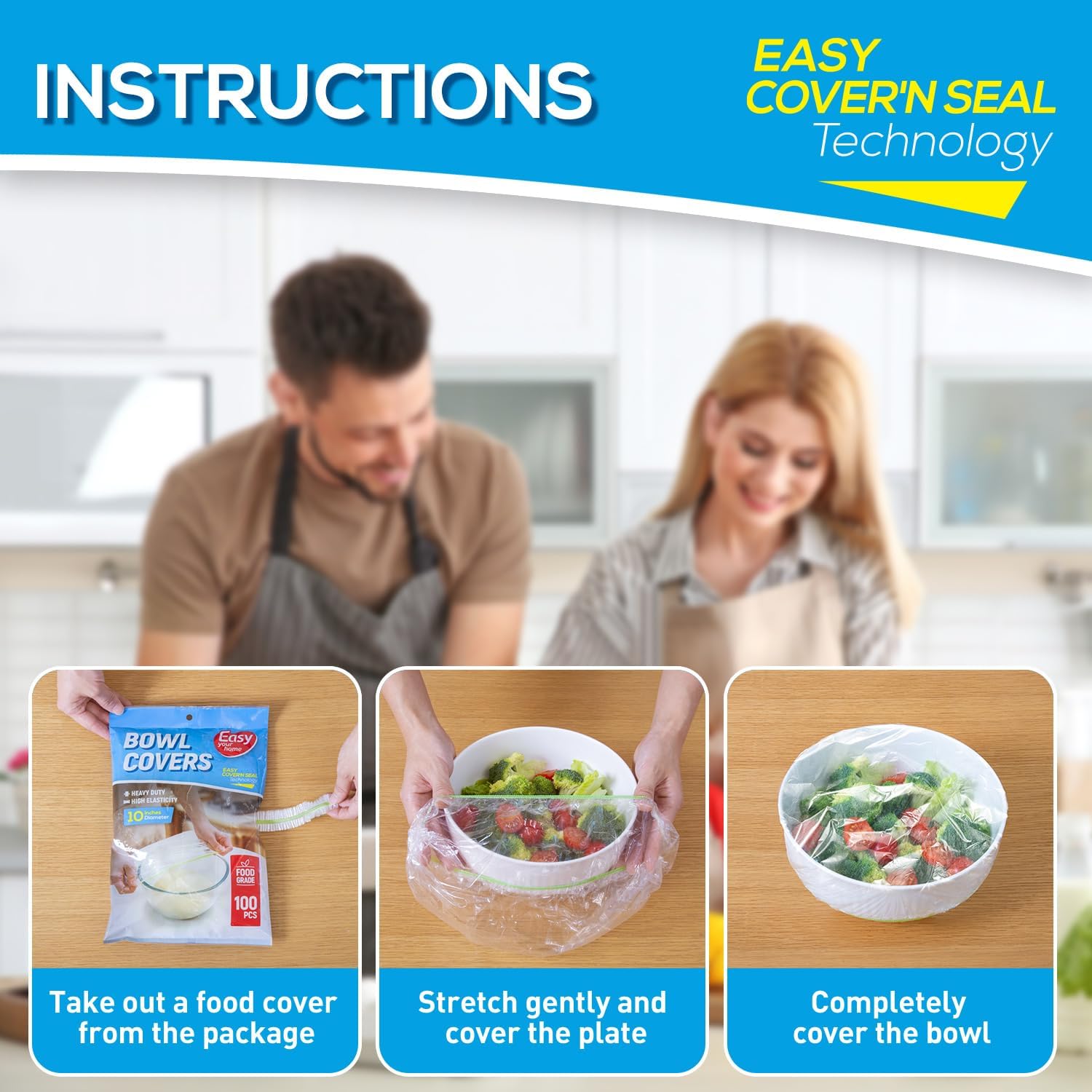 LDPE seguro para alimentos, EASYYOURHOME libre de BPA y sin olores.
