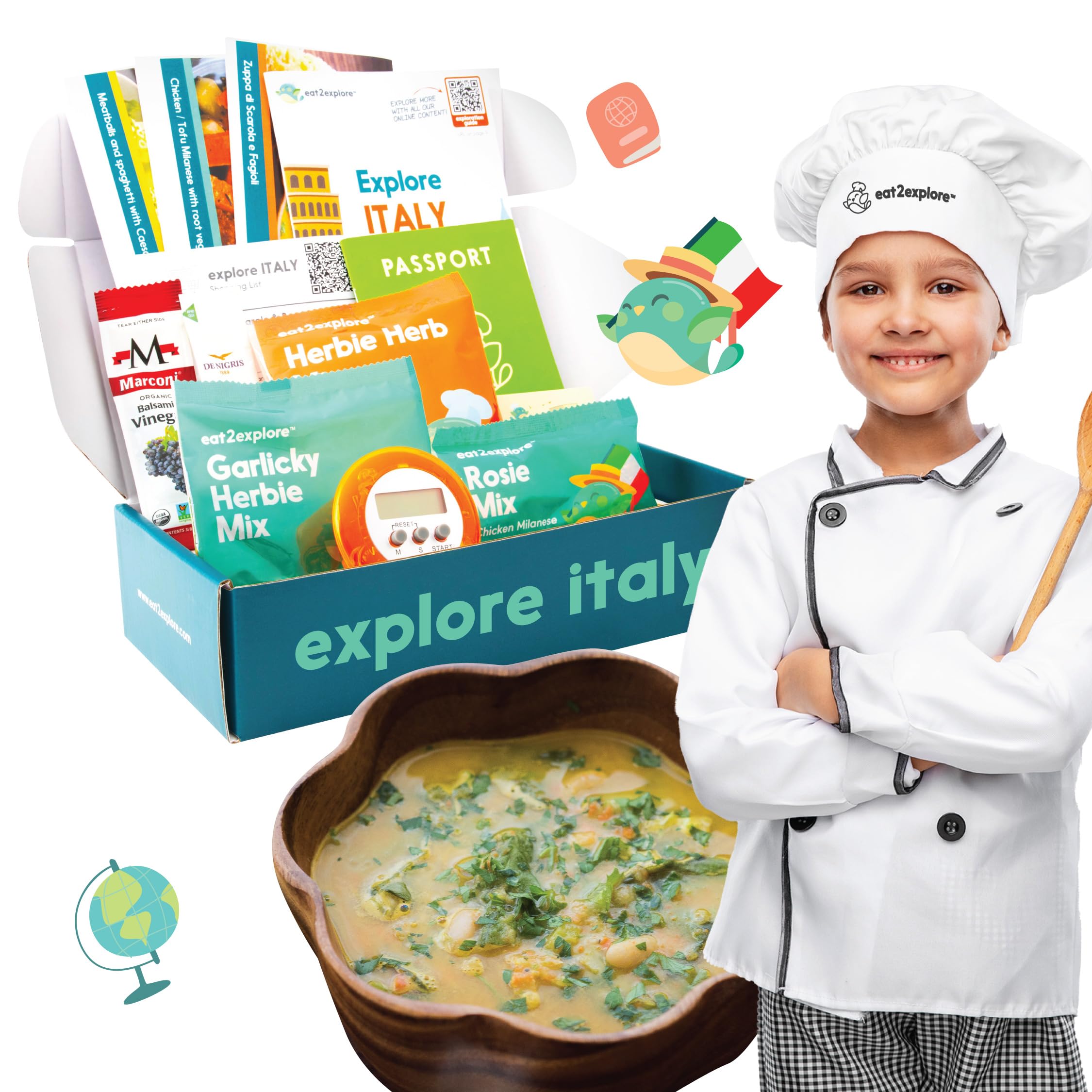eat2explore conjunto de cocina para niños con 14 piezas para aprender jugando