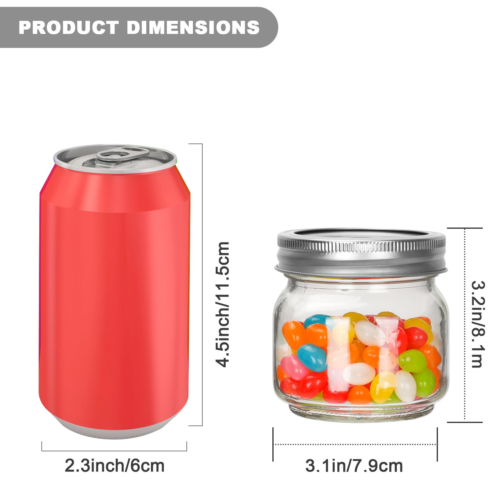 Tarro Mason Eathtek 240 ml, apto para refrigerar y almacenar especias con estilo.