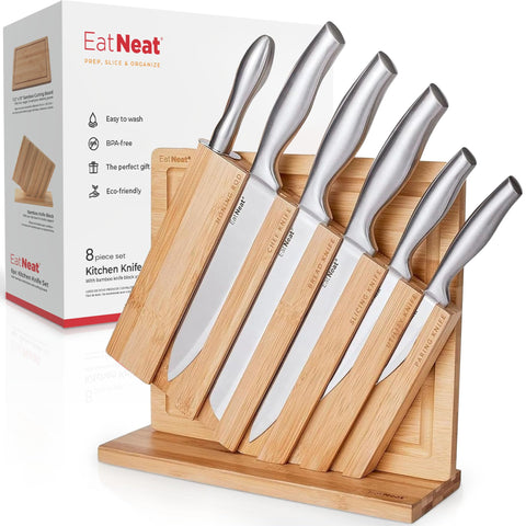 EatNeat cuchillo chef con filo preciso para cortes rápidos y uniformes.