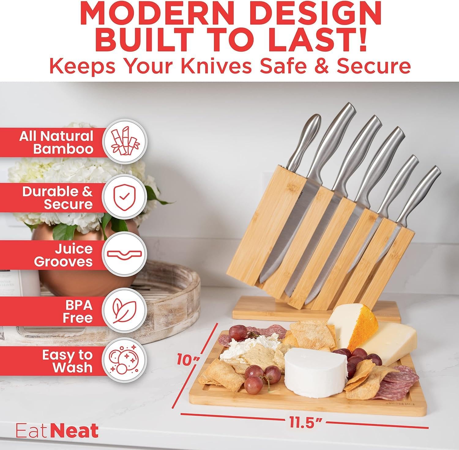 EatNeat cuchillo utilidad, versátil para cortar pequeños ingredientes.