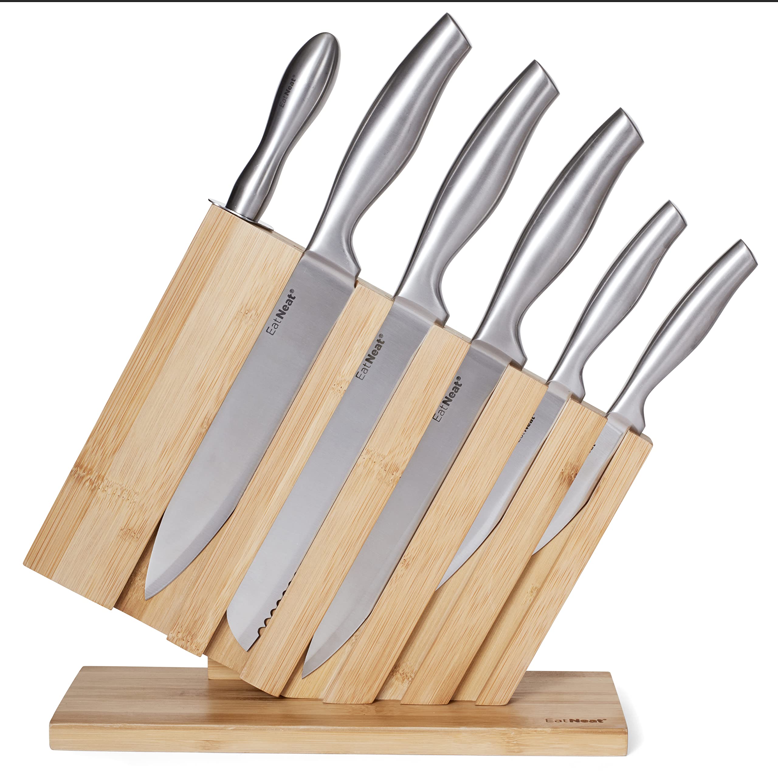 EatNeat juego de cuchillos con bloque y tabla, regalo ideal para cocineros con estilo.