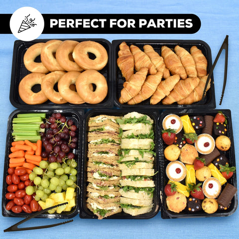 ebake bandejas catering seguras para alimentos: plástico apto para uso alimentario.