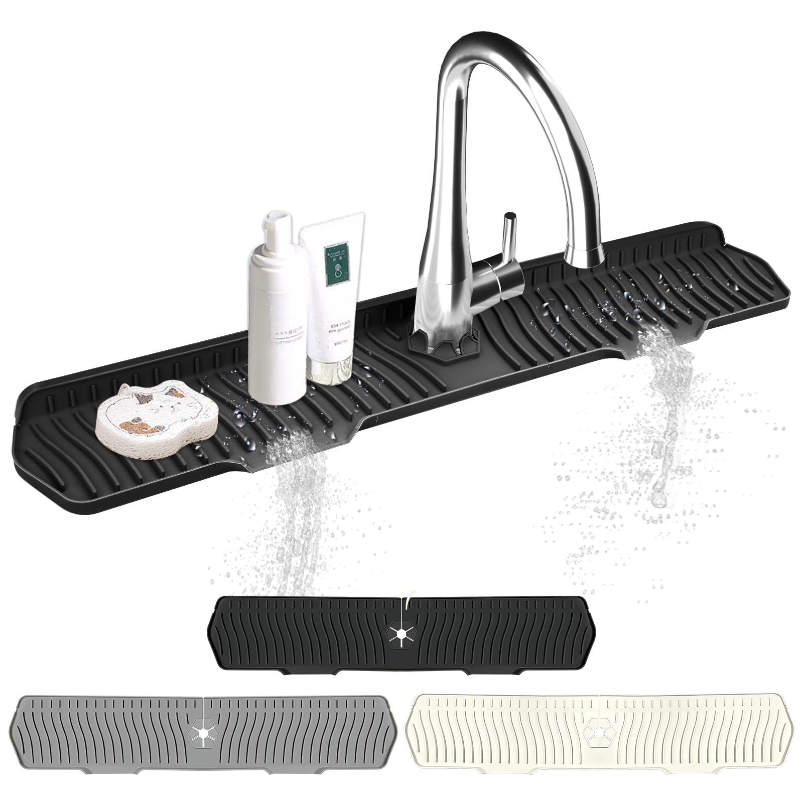 EBIGIC protector de salpicaduras en fregadero Gen2 mantiene encimeras limpias y ordenadas.