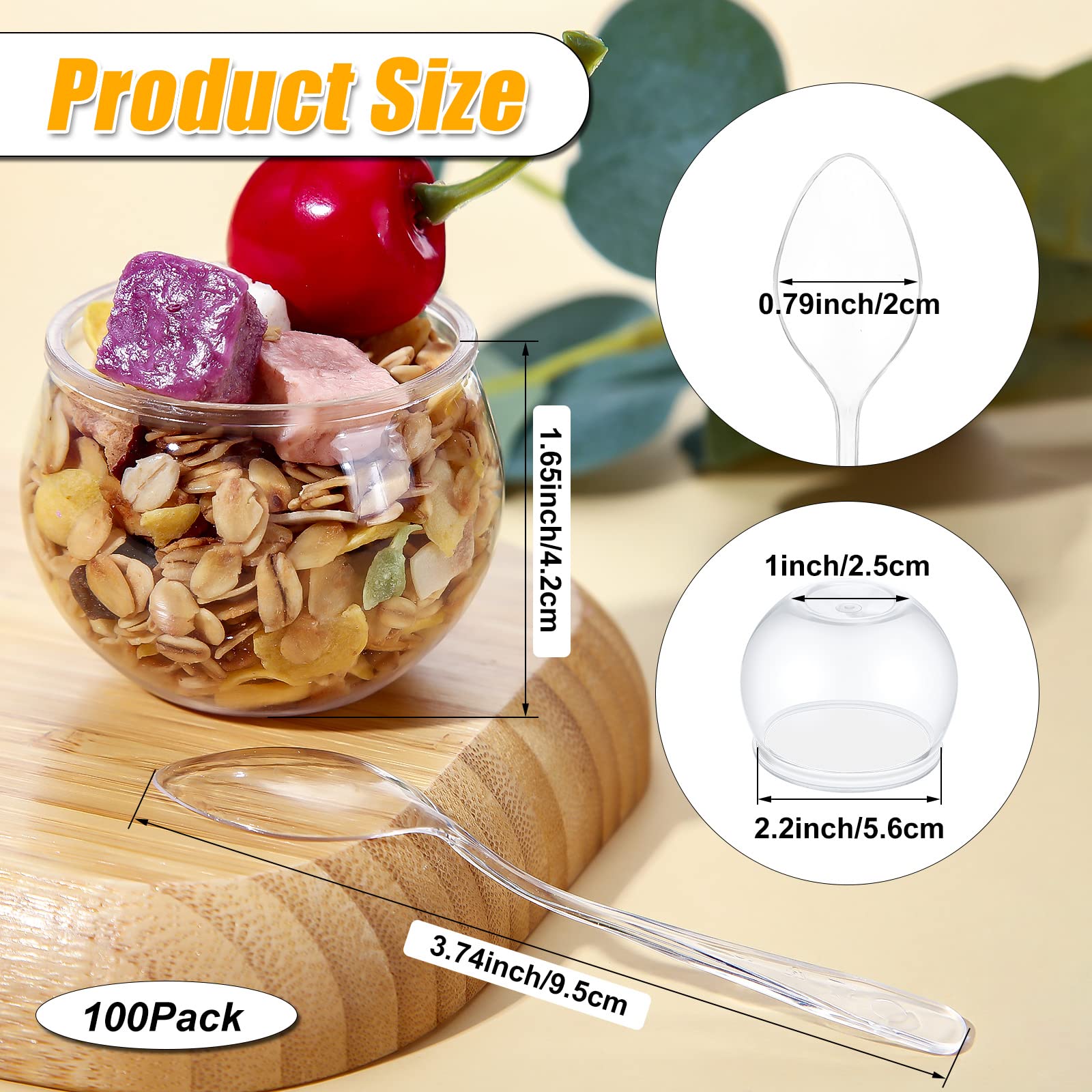 Cucharas a juego EBOOT para copas postre, ideal para porciones.