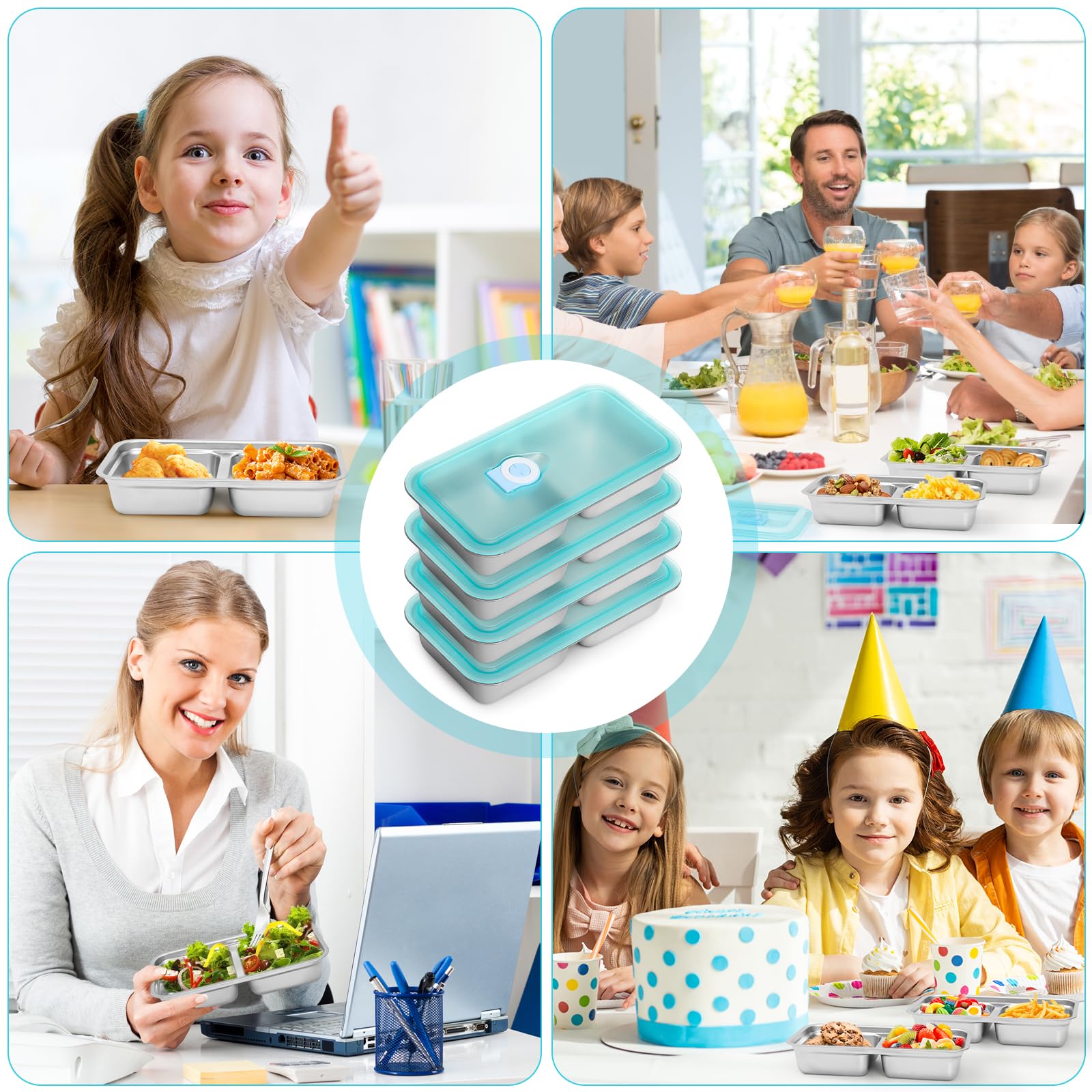 Ebukur diseño compacto y portable 15oz para transportar snacks.